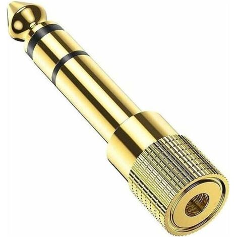 adattatore da jack maschio da 6,35 mm a jack femmina da 3,5 mm, adattatore audio per jack per cuffie da 6,35 a 3,5 mm, connettore stereo placcato oro, convertitore audio per mixer audio/pianoforte ele (1/5)