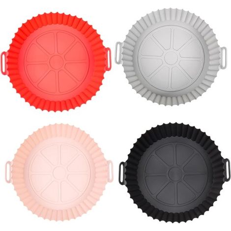 Set di 4 inserti in silicone riutilizzabili per friggitrice ad aria. Set completo di accessori per friggitrice ad aria. Inserti compatibili con la maggior parte delle friggitrici ad aria in silicone. (1/4)