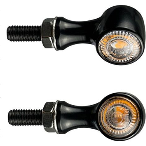 2 feux clignotants rétro pour moto tout-terrain, mini-feux clignotants LED en métal 12V (1/4)