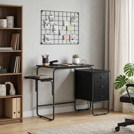 vidaXL Desk with Storage Black Oak 120 x 50 x 75 cm (1/5)