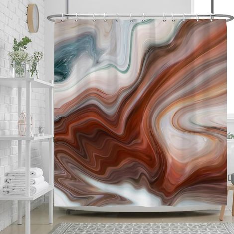 152x183cm Rideau de Douche en marbre Marron Gris Ombre Rideau de Bain texturé Abstrait Luxe Salle de Bain Rideau décoratif Rideau de Baignoire étanche (1/5)