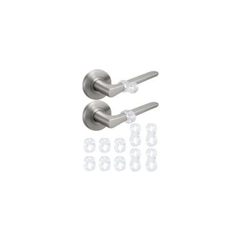 Juego de 6+4 topes de puerta/protectores de pared para manijas de puerta - topes de pared transparentes e invisibles, no requieren adhesivo. - Crezuo