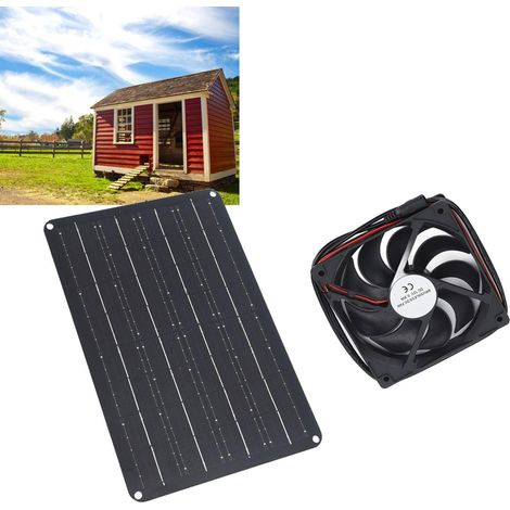 15W 12V Solar-Lüfterset + monokristallines ABS-Panel – Einfache Installation für Haus, Wohnmobil, Hühnerstall und kleines Gewächshaus (1/5)