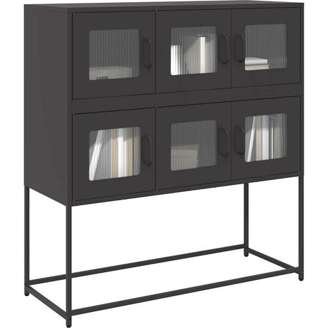 Sideboard Schwarz 100,5x39x107 cm Kaltgewalzter Stahl