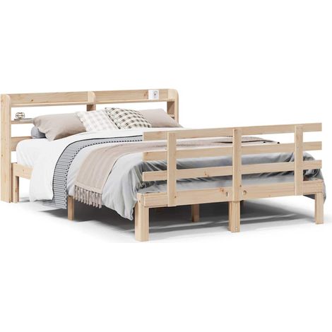 Maison Exclusive - Estructura de cama con cabecero madera maciza (1/5)
