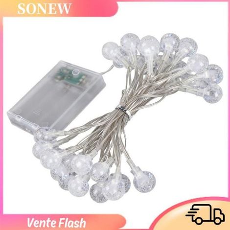 Guirlande Lumineuse Globe - LED 30 Lumières - 3 Mètres - Alimentation Piles AA - Étanche IP66 - Extérieur Jardin Balcon (1/5)