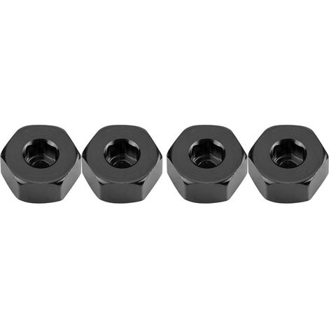 Aluminiumlegierung 5 mm auf 12 mm Radsechskant-Nabenadapter für WPL 1634 RC-Truck (Schwarz) (1/5)