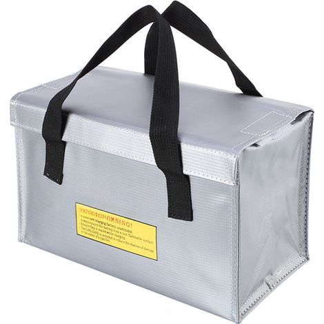 Sacoche de Rangement Portable Antidéflagrante et Ignifugée pour Batterie Lipo, Grande Capacité, 260 x 130 150 Mm. Idéale le la Charge des Batteries. (1/5)