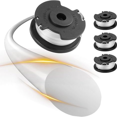 Pack de 4 bobines de rechange pour Einhell GE-CT 18/28 Li, compatibles avec coupe-herbe sans fil GE-CT 18/260 Li & GE-CT 18/28 Li TC, fil de coupe en nylon 1,6 mm x 5 m, accessoires pour coupe-herbe
