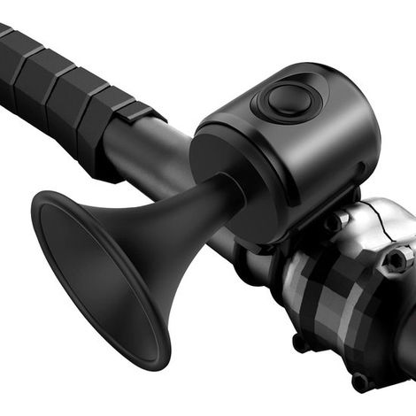 Klaxon de vélo 120 dB, alarme sonore étanche IPX4, sonnette rétro universelle, signalisation de sécurité pour vélo, voiturette de golf et véhicule, installation facile, noir (1/5)