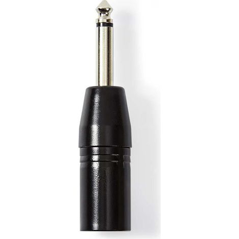 Adaptador xlr xlr macho de 3 pines macho de 635 mm niquelado recto metales negro 1 pc bolsa de plastico