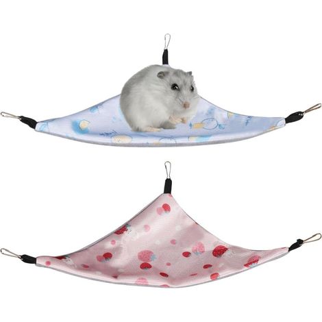 Hamac pour Cochon d'Inde,2 Hamacs d'angle Suspendus pour Chinchilla avec Crochets,Toutes Saisons Disponibles pour Petits Animaux,Rat,Perroquet,Planeur a Sucre,Furet,Ecureuil