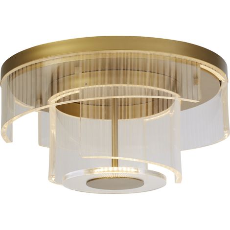 Searchlight Deco Plafonnier LED, métal doré et acrylique transparent (1/4)