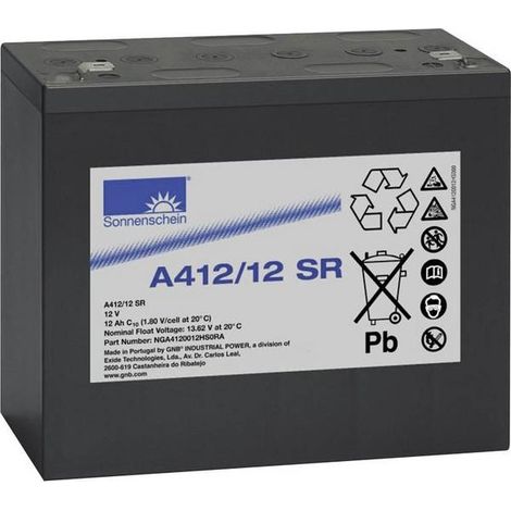 GNB Sonnenschein A412/12 SR NGA4120012HS0RA Batteria al piombo 12 V 12 Ah Piombo-gel (L x A x P) 181 x 157 x 76 mm Spina