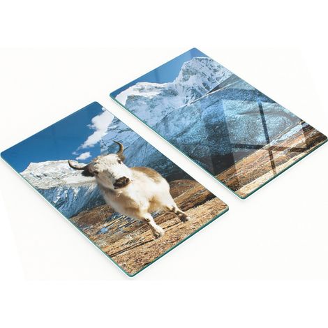 Tablas de cortar de cristal para cocina con motivos decorativos de montaña, 2 x 30 x 52 cm. (1/5)
