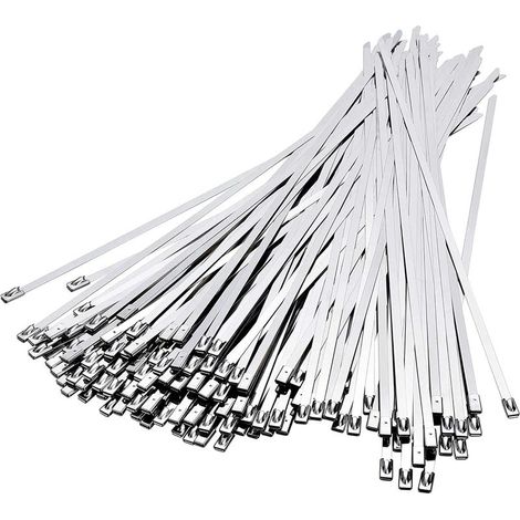 Collier de Serrage Inox 100 Pièces, 300mm×4,6mm Attache Câblées Acier Inoxydable, Collier de Serrage Inox Pour Enroulement D'échappement, Câbles Groupés, Entretenir les Clôtures et les Auvents (1/5)