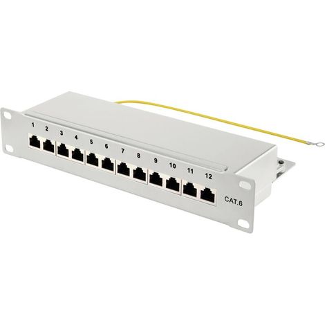 Trywise RF-4996632 12 ports Panneau de brassage 254 mm (10") CAT 6 1 UH gris équipé W062982 (1/4)