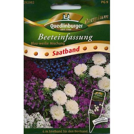 Quedlinburger Beeteinfassung blau-weiße Mischung Saatband - Premium Blumensamen (1/2)