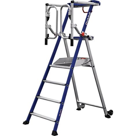Podesleiter Aluminium 4 Stufen - Max. Arbeitshöhe 2.95m - PIRLF4-U/ALU