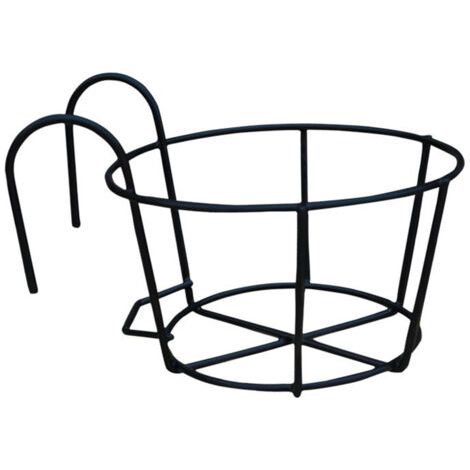 QORVA-Support de fleurs en fer, support de balcon rond européen en métal, support de fleurs suspendu à balustrade (1/5)