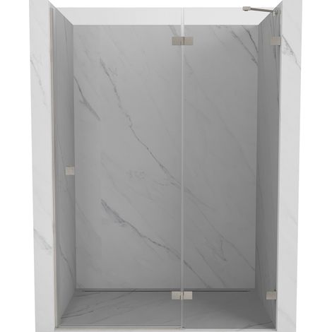 Mexen Lunar Duschdrehflügeltür rechts 135 cm, transparent, gebürstetes Nickel - 834-135-000-97-00-P (1/5)