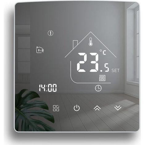 Thermostat Miroir Thermostat de Chauffage Thermostat d\'ambiance programmable Thermostat Mural numérique pour Le Chauffage de l\'eau Chauffage par Le Sol 3A (1/4)