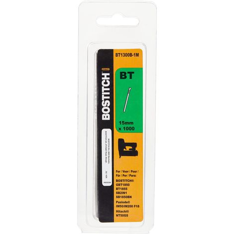 Bostitch BT1300B-1M BT1300-15 1M Brown Brad Nails 15mm (Pack 1000) BOSBT1300B1M (1/4)