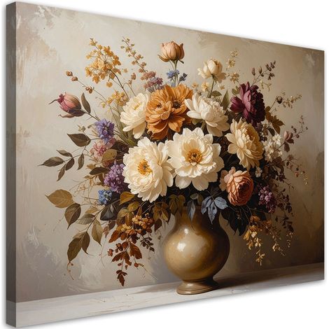 Wandbild Blumenstrauß im Retro-Stil 60x40 cm