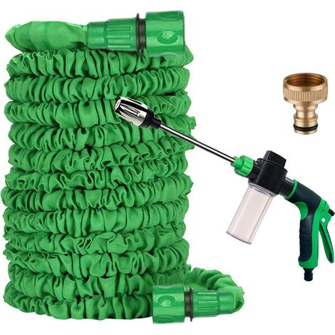 Tuyau d'Arrosage Extensible 25FT (7,5m) avec Pistolet à Mousse - Kit Complet-lsw (1/3)
