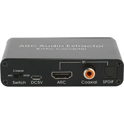 Séparateur audio universel, répartiteur Micro USB / ARC avec décodage, commutation entrée fibre optique et coaxiale, portable et polyvalent (1/5)