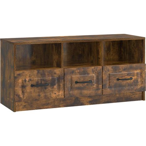 Mobile TV Rovere Fumo 102 x 34,5 x 47 cm Legno ingegnerizzato vidaXL