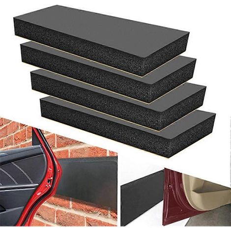 Lot de 4 protections d'angle de porte de garage/voiture en mousse, bloc de protection anti-rayures en caoutchouc plastique noir. (1/5)