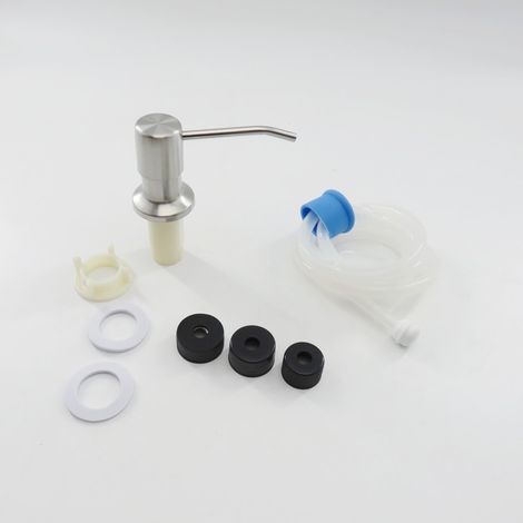Soap dispenser extension kit, long silicone filling hose for dishwashing liquid, pressure pump dispensing head
