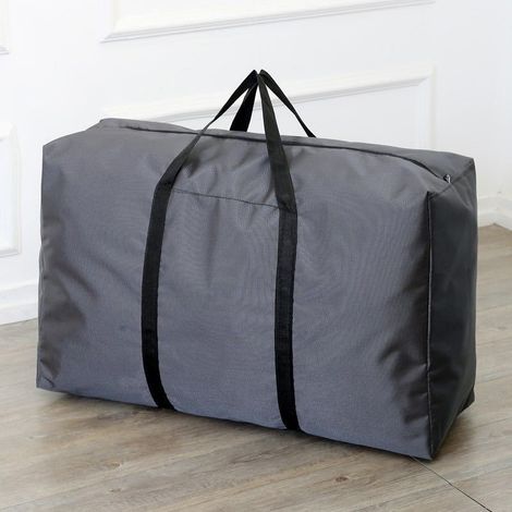 Große Aufbewahrungstaschen für Kleidung (hellgrau), 100 l, Unterbett-Aufbewahrungsbox aus robustem 600D Oxford-Gewebe mit Deckel für Bettdecken, (1/5)