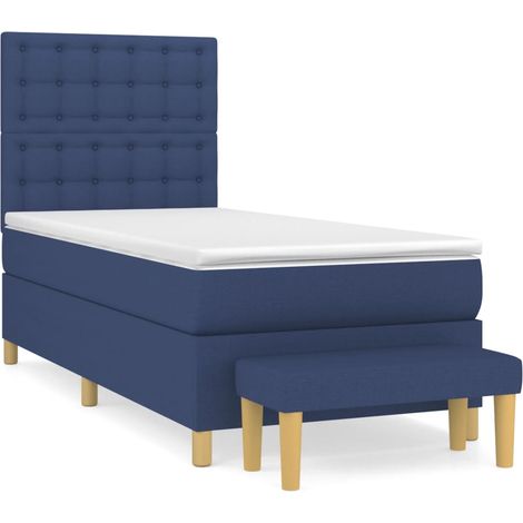 Maison Exclusive - Boxspringbett mit Matratze Blau 90x200 cm Stof