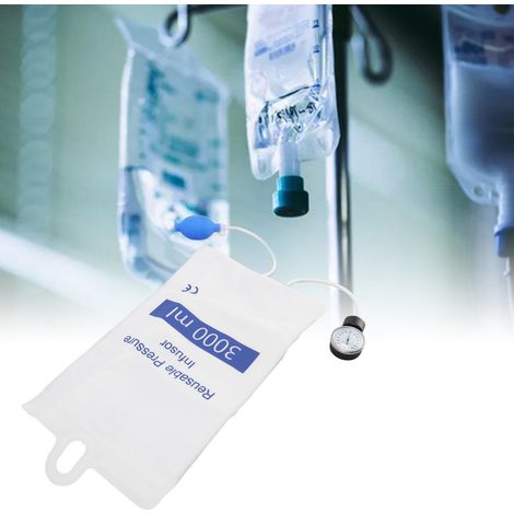 Sac de perfusion sous pression ICU 3000ml avec indicateur de pression pour infusion rapide de sang et fluides TPU Mano Essentials ICU-3000PIG (1/4)