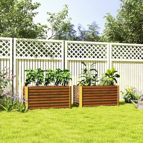 Set de 2 huertos urbanos elevados acero 120x60x60 cm OKMYHOME (1/4)