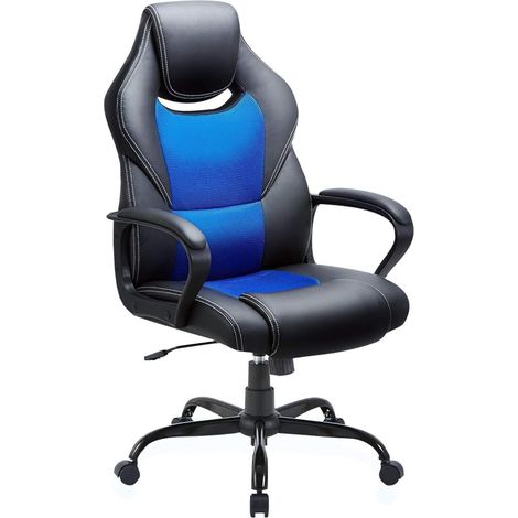BASETBL Bürostuhl Gaming Stuhl Racing Drehstuhl Blau ergonomisch Chefsessel (1/5)