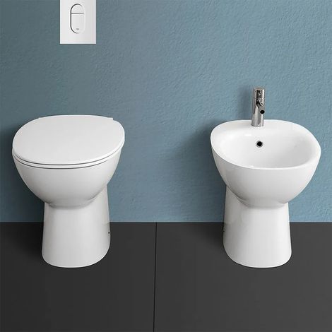 Sanitari tradizionali Rimless Morning scarico a terra e sedile soft-close (1/5)