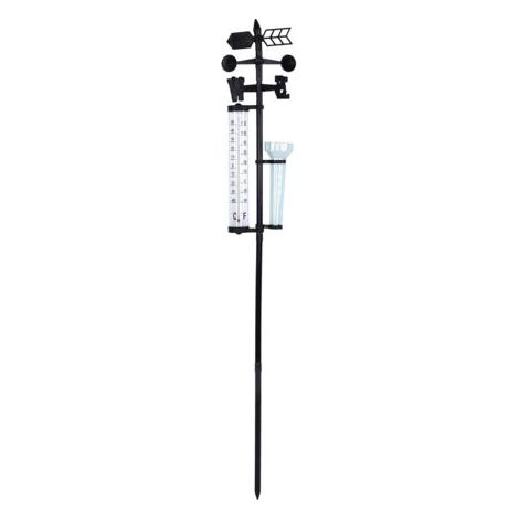 Mesureur de station météo 3 en 1 thermomètre de jardin extérieur pluviomètre indicateur de vent