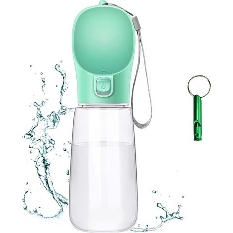 Gourde pour chien, 550 ml, gourde de voyage portable avec fermeture à bouton pour chiens, chats et autres animaux de compagnie, idéale pour les activités de plein air.
