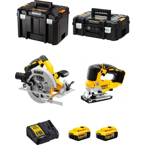 DeWALT Kit DCS570 + DCS334 (2 x 5,0 Ah + DCB115 + TSTAK II + TSTAK VI) (1/5)