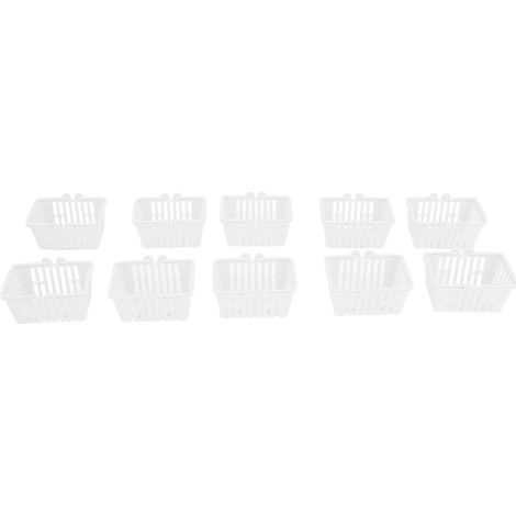 Lot de 10 mini paniers blancs réutilisables pour maison de poupée, décoration de scène miniature, accessoires élégants pour bricolage créatif (1/5)