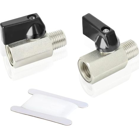 1/4" femelle x 1/4" homme vanne à bille en cuivre nickelé coupure interrupteur (1/5)