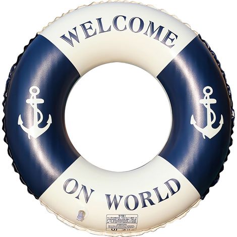 Bouée gonflable en PVC à rayures rétro, pour adolescents et adultes, pour la natation en piscine.-AquaForge (1/5)