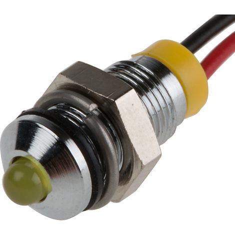 Voyant LED lumineux Jaune RS PRO, dia. 6mm, 2V c.c., taille de la lampe 3 mm, IP67 ( Prix pour 1 )