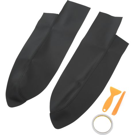 1 paire de housses d'accoudoirs de porte avant en similicuir microfibre, accessoires intérieurs de voiture, remplacement pour CRV 2007-2011, noir (1/5)