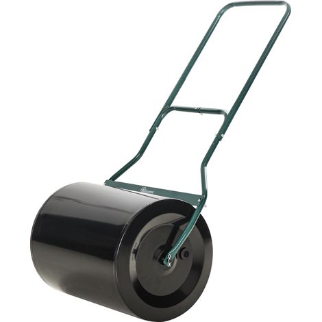 50 cm Gartenwalze, befüllbar mit Wasser oder Sand, 60 l Fassungsvermögen, schwarz und grün