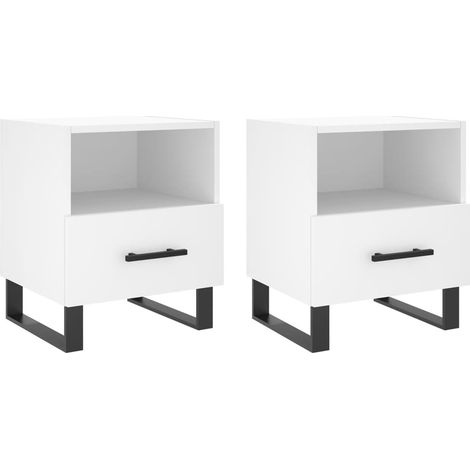 Maison Exclusive - Nachttische 2 Stk. Weiß 40x35x47,5 cm Holzwerk