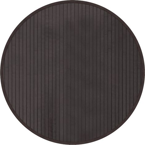 Tapis rond marron foncé 60 cm bambou (1/5)